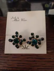 Vintage Jewels By Albert Weiss Screw Back Earrings 1950's Sullenburg's New York