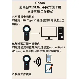 YP208 ETC etag RFID 超高頻915Mhz手持式掃描器 讀卡機 動物醫院 農場  畜牧場 寵物識別 追蹤