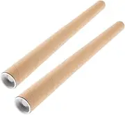 Homoyoyo 2pcs Carton Packaging Mailing Tubes with Caps Poster Carrying Tube Poster Tubes Painting Storage Tube Cylindrical Paper Tube Cardboard Cylinder Container Paper Khaki