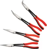 Sunex 3600V 11" Long Reach Straight Pliers Set, 90° Bent Nose Pliers, 45° Bent N