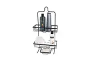 Aluminum Shower Caddy Bathroom Organiser Rack Shelf Tier Storage Black