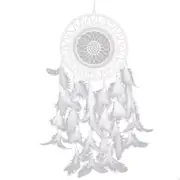Creative White Lace Flower Dream Catcher Wind Chimes Feather Pendant for Home Wall Decorations Ornament