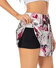 [JBYJBX] Paris Eiffel Tower France Print Shorts Athletic Running Women's Workout Pockets Gym Quick-Dry Sport Hiking Elastic