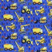Patchwork Quilting Sewing Fabric Construction Trucks 50x55cm FQ