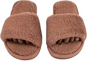 [Pedi Couture] Fuzzy House Slippers for Women - Soft & Comfortable Womens Slippers with Open Toe Separators - Cute All Day Wear Casual Slip on Ladies Footwear for Indoor & Outdoor