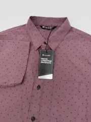 NEW Travis Mathew Mens Shirt Short Sleeve Button Up Tidbits Heather Red Medium