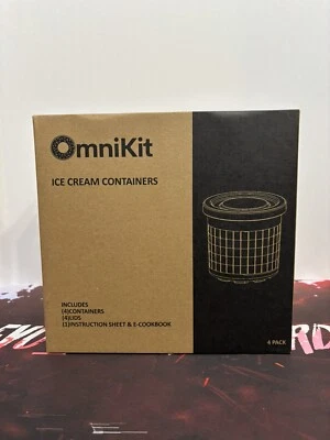 New OmniKit 4 pack ice cream freezer containers for ice cream maker