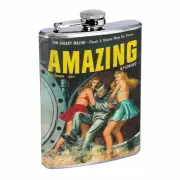 Vintage Alien Abduction D13 Flask 8oz Stainless Steel Hip Drinking Whiskey