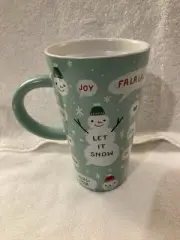 St. Nicholas Square Travel Snowman Mug Bluish Green Brand New