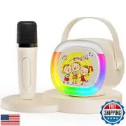 HWWR Kids Karaoke Machine, Portable Bluetooth Speaker with Wireless Microphon