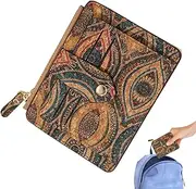 [Generic] Slim Wallet for Women, Card Holder Vintage Floral Wallet, Small Wallet, Brown Slim Card Holder for ID Cards, Small Items, Credit, Cards, Cash