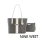 NINE WEST DELAINE LOGO直紋子母包-黑色(127323)