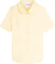 [Mud Kingdom] Girls Short Sleeve Shirt Peter Pan Collar School Uniform Poplin Blouse