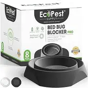 EcoPest Labs Bed Bug Interceptors - 8 Pack | Bed Bug Blocker (Pro) Interceptor Traps (Black)