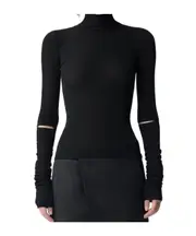 Ann Demeulemeester Olenka Cut-Out Turtleneck Sweater M black