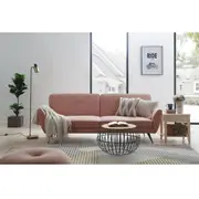 Eliane Sofa Bed 3 Seat Modern Upholstered Couch with Stylish and Plush Fabric Pink