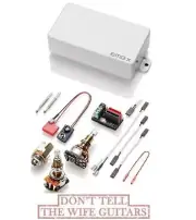 EMG 60AX WHITE ACTIVE HUMBUCKER PICKUP 18.7mm THREADED LONG SHAFT POTS & WIRING