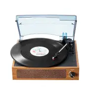 Bluetooth Vinyl Record Player 3-Speed Belt Driven Turntable 3W Speakers
