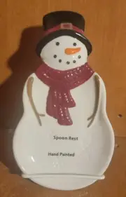 St. Nicholas Square YULETIDE SNOWMAN Spoon Rest, 8", Christmas, New, NWT