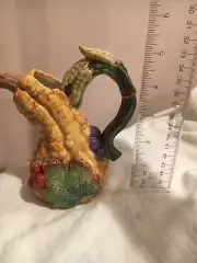 Fitz And Floyd 5” Harvest Grape Fall Leaves Pitcher Jug New Year 1995