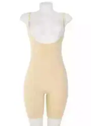 Spanx S1086 Womens Soft Nude Power Series Open Bust Midthigh Bodysuit Size L