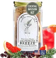 Practical Magic Grapefruit Breeze Craft Cocktail Infusion Kit, Dry Craft Mix in a Jar, Natural Dehydrated Fruit, Herbs, Spices, 32 oz Glass Jar Mixer for Cocktails & Mocktails. Makes 20 Cocktails.