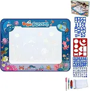 Water Doodle Mat, Reusable Drawing Board, Kids Writing Toy, Washable Doodle Cloth, Interactive Learning Tool, Sea, and Dinosaur World, Animal World, Interstellar Space