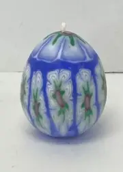 Millefiori Floral Hand Crafted Egg Shaped Candle Vintage 90's Psychedelic Glow