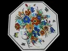 3'x3' Marble Dining Table Top Side Table Lapis Lazuli Mosaic Inlay Patio Decor
