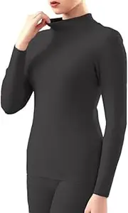 [OFFSUM] Women’S Thermal Underwear Set - Seamless Thin Fleece Long Pants Slim Round Neck Velvet Tops Casual Lingerie Suit Plus Size Simple Loungewear