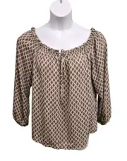 Beacon Apparel Top Womens Size XL Chloe Balloon Sleeve Milkmaid Peasant