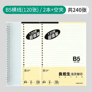 錯題本 筆記本 蘇鐵時光b5活頁紙a5活頁本替芯活頁夾26孔空白活頁芯a4簡約康奈爾筆記本可拆卸扣環外殼小方格錯題英語網格本『cyd11843』