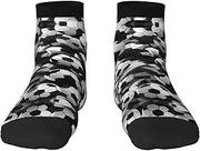 [EdWal] Black and White Soccer Ball Pattern print Men's Moisture Control Crew Socks Socks For Men and Women Gifts For Golf, Hunting, Camping