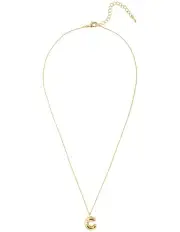 [Mocha] Initial C Bubble Necklace in Light Gold