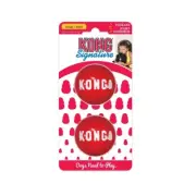 Kong Signature Balls 2-pk Small Squeaky Bouncy Dog Fetch Toy 2"