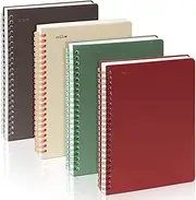 4 Pack Spiral Notebook, A5 4 Colors 80 Sheets/160 Pages Hardcover Spiral Journal and Notebook, Cute College Ruled Journals for Studying, Note Taking Journals, Office School Supplies Aesthetics