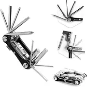 Hayvenhurst Bike Multitool - 12 In 1 Lightweight Stainless Steel Bicycle Multi tool - Safety Locking Bike Tool Kit, Survival Gear With Hex Key, Screwdriver, Chain Cutting Tool by bm-01
