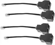 JOINPAYA Rj11 Rj14 4-core Phone Line Adapters 6p4c Detachable Lines Adapter Telephone Splitter Set