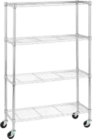 4 Shelf Storage Shelving Unit Heavy Duty Metal Organizer Wire Rack Chrome