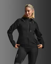 Ignition Shield Waterproof Jacket, 2XU, XS, Black/Silver Reflective, Female