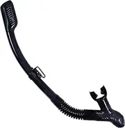 Dry Snorkel with Comfortable Silicone Mouthpiece and Purge Valve for Snorkeling and Scuba Diving | Black