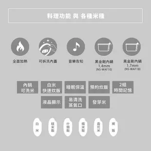 象印6人份黑金剛微電腦電子鍋NS-WAF10