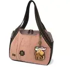 New Chala Bowling Tote Large Bag Dusty Rose Pink Pleather MOOSE Coin Purse gift