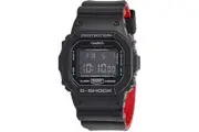 Casio G-Shock Mens Digital Black Red DW-5600HR-1DR DW-5600 DW-5600HR-1 Illuminator Watch 2-Years Warranty