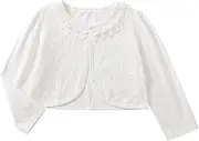 [YeeLauf] Girls Bolero Shrugs 3/4 Long Sleeve Light-Weight Bolero Cardigan Dress Cover Up for Communion