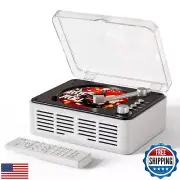 CARONSORT CD Player with Bluetooth Transmitter, Nostalgic Retro Wood Music Pl
