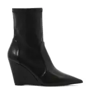Stuart Weitzman Stuart Wedge Sock Ankle Boots 36 Black