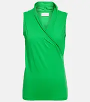 [Velvet] Velvet Adelise cotton-blend top AU 16 green
