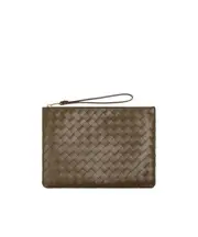 Intrecciato Medium Flat Pouch One size pine cones