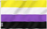 Fly Breeze 3X5 Ft Non-Binary Pride Flag - Vivid Color and UV Fade Resistant - Do